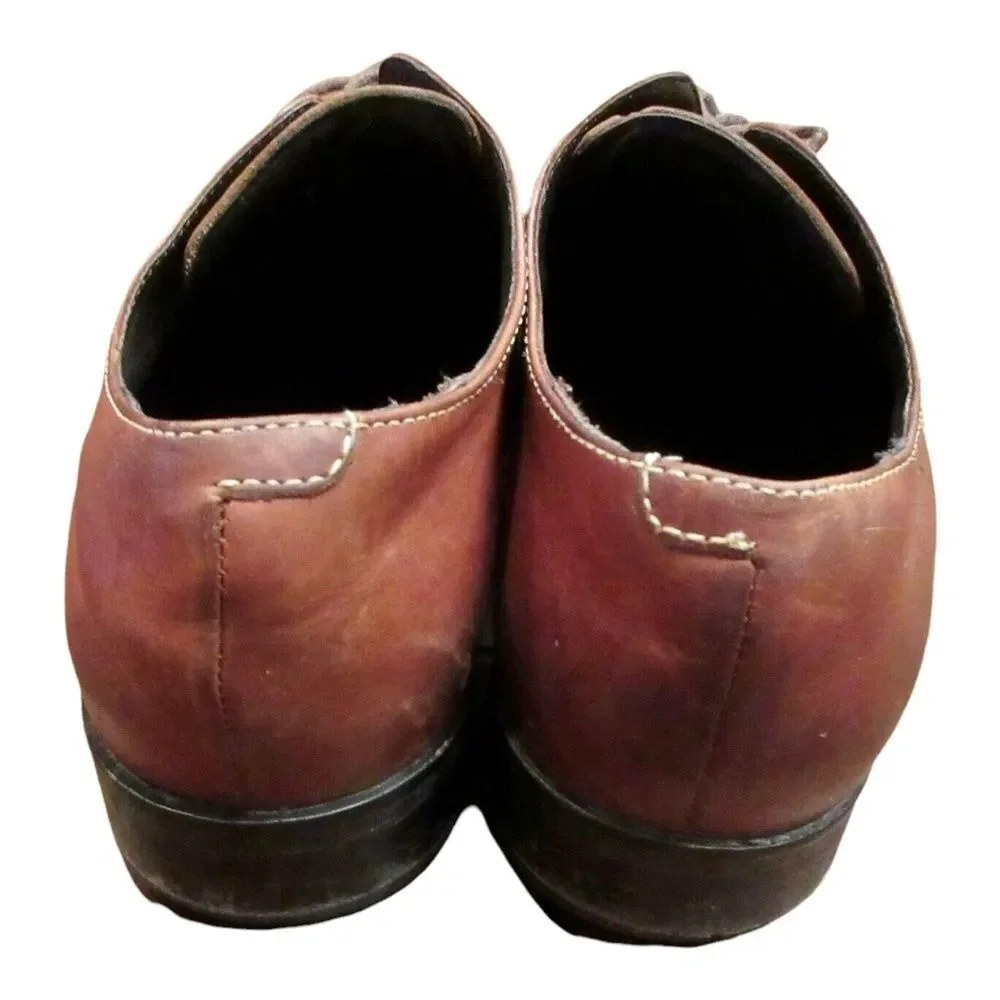 Cole Haan Mens Oxford Dress Shoes Brown Mahogany Leather Split Toe 9.5